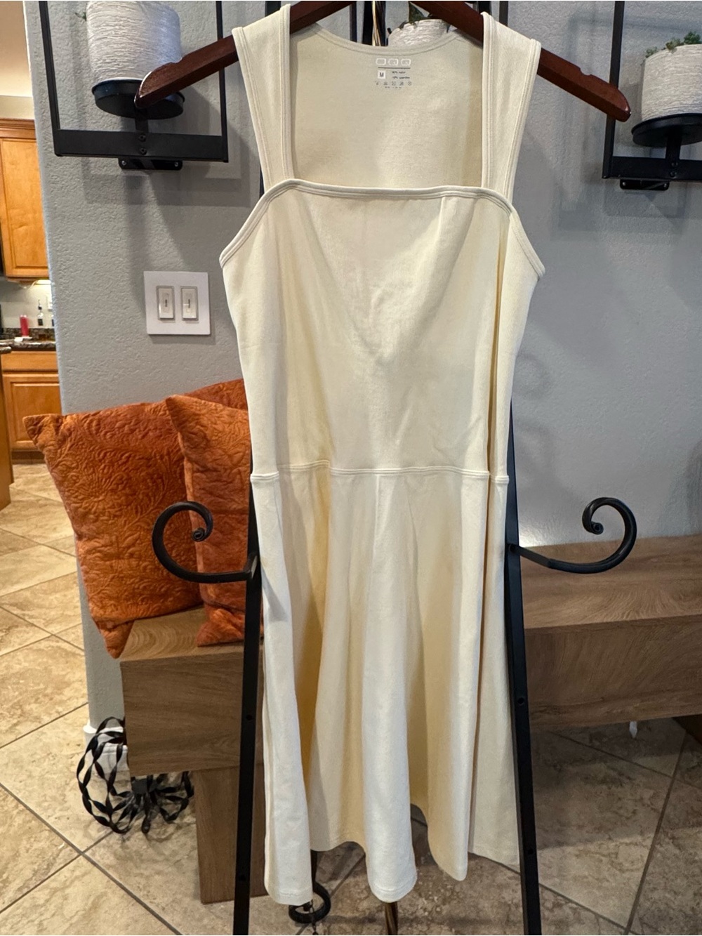 Sleeveless Cream Fit-and-Flare Dress-Never Worn/Very Flattering fit